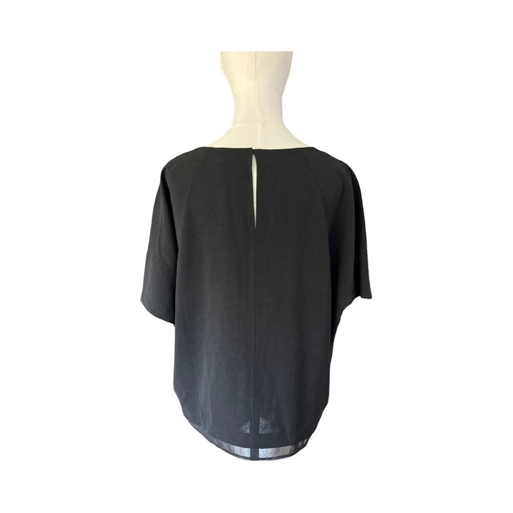 Lululemon A Shift In Time Black Short Sleeve Blouse Women's Size 8 Relaxed Fit - Picture 10 of 10